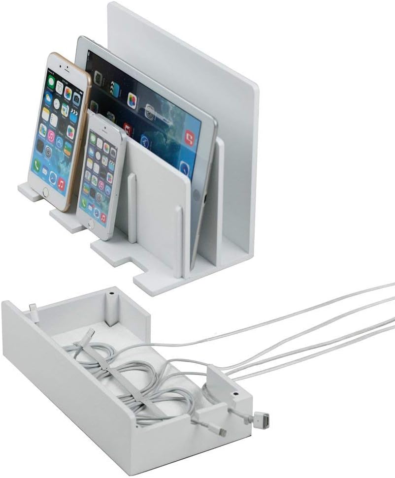Eco-Friendly Bamboo Multi-Device Charging Station Dock & Organizer