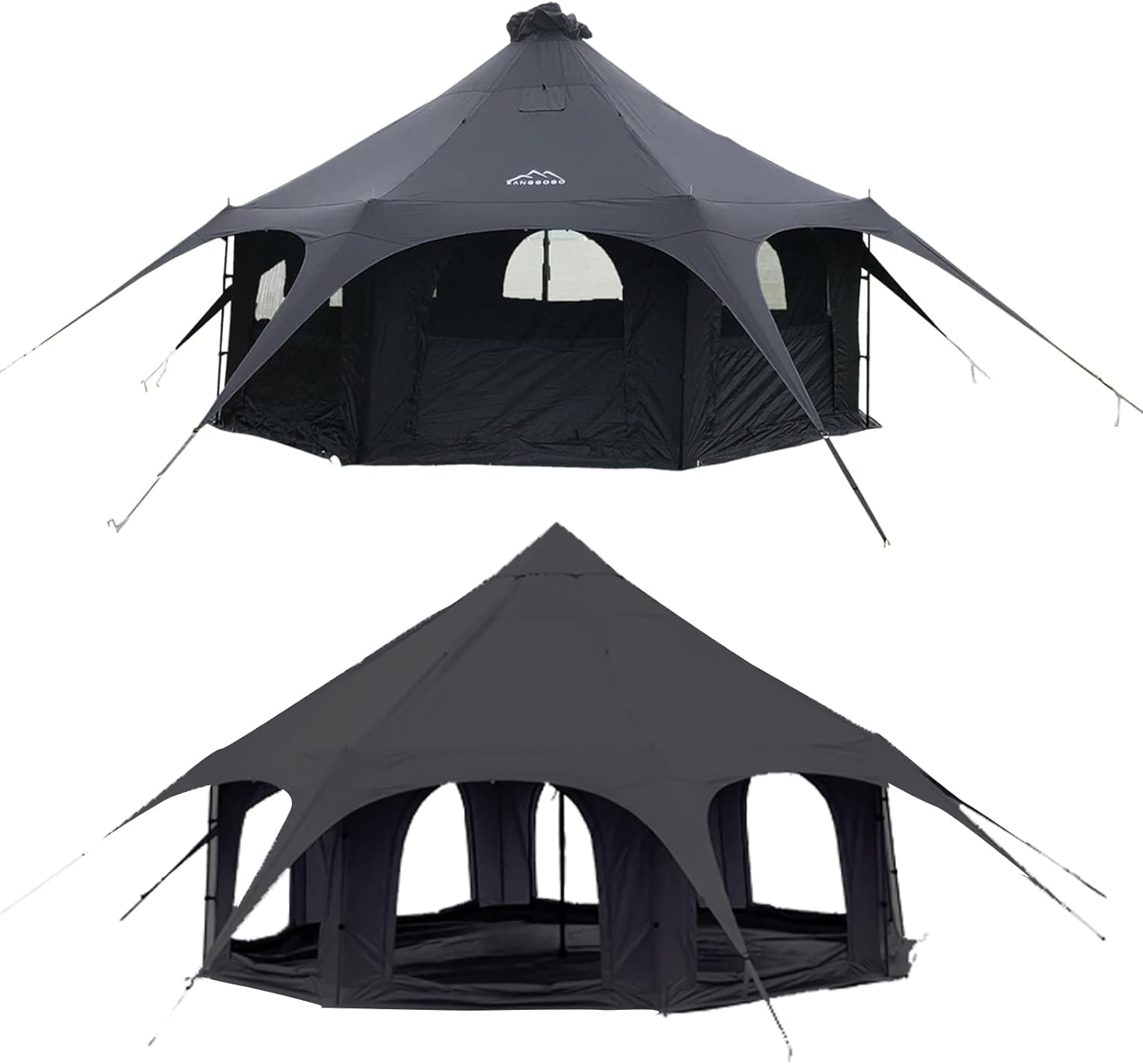Cotton Canvas Tent Bell - Breathable and Windproof Family Camping Tents Glamping for 6/8/10 Person