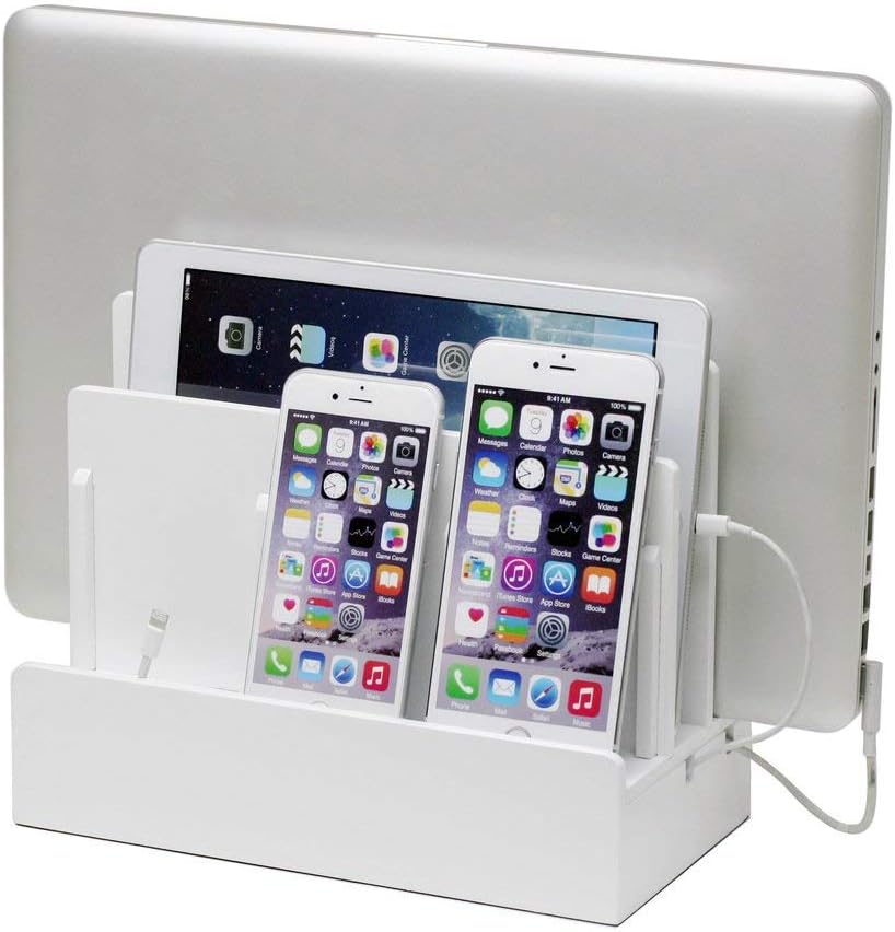 Eco-Friendly Bamboo Multi-Device Charging Station Dock & Organizer