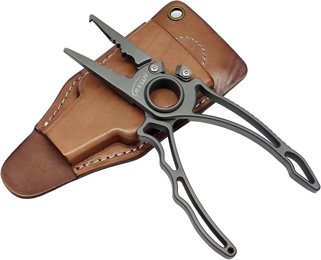 Crazy Shark Professional Fishing Pliers Tungsten Carbide Cutters Split Ring Pliers Hook Remover Fish Holder (Red