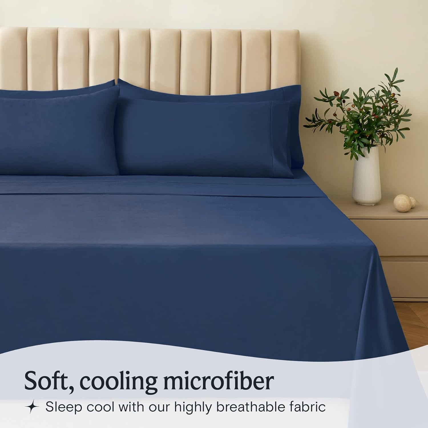 4 PC Sheet Set Bamboo Sheets Deep Pockets 18" Eco Friendly Wrinkle Free Sheets Machine Washable Queen - Eco Trade Company