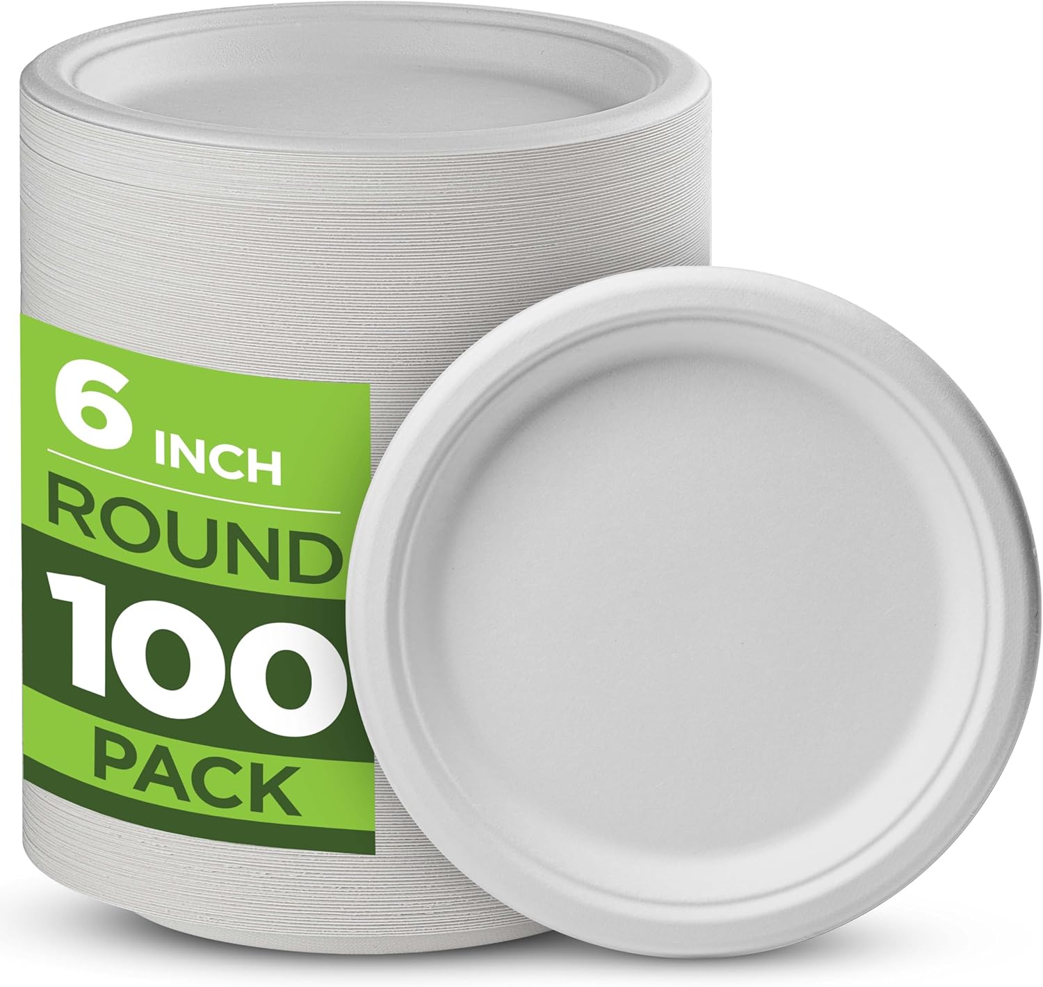 100% Compostable Paper Plates 100 Pack, 6 Inch - Eco Trade Company