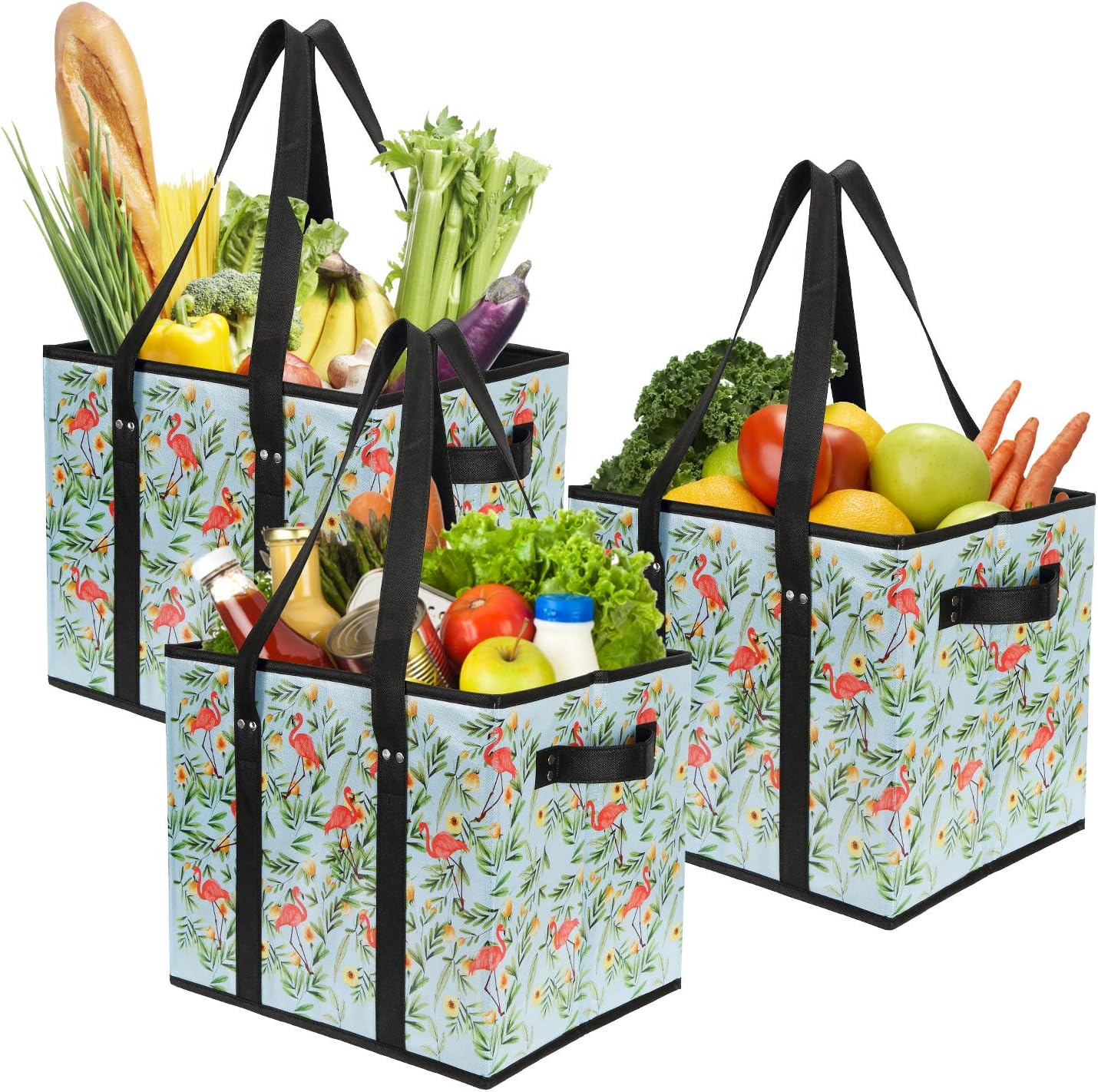 Reusable Grocery Bags Set Durable Heavy Duty Tote Bag Collapsible