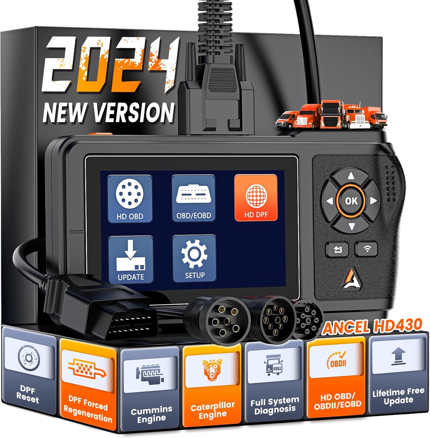 Heavy Duty Diesel Truck Scanner OBD Diagnostic DPF Regen For Cummins Caterpillar Heavy Duty Diesel Truck Scanner OBD Diagnostic DPF Regen For Cummins Caterpillar
