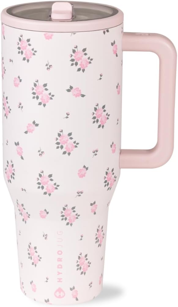 40 oz Water Bottle with Handle & Flip Straw - Fits in Cup Holder, Leak Resistant Tumbler-Reusable Insulated Stainless Steel & Rubber Base - Eco Trade Company