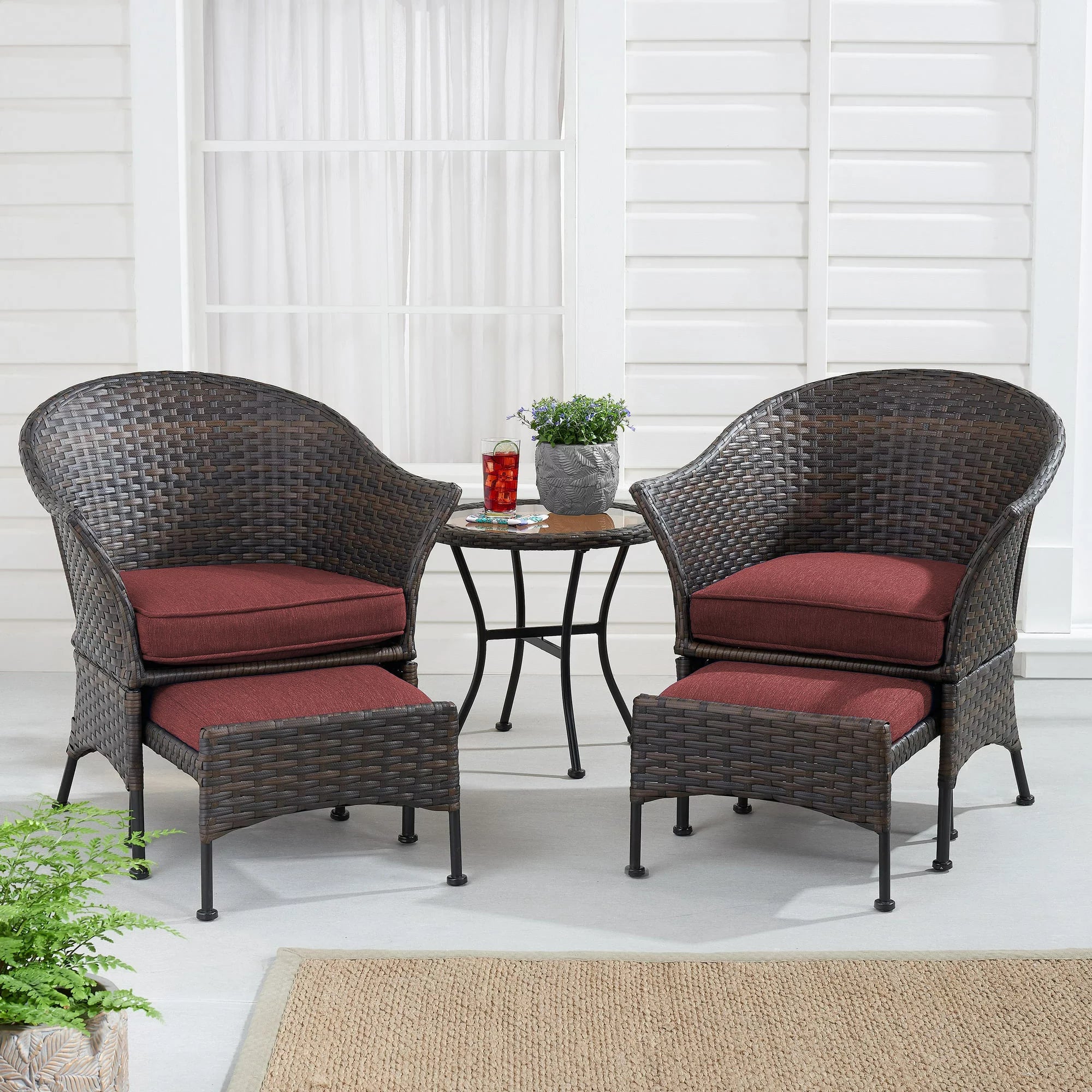 5-Piece Outdoor Wicker Patio Furniture Set - Eco Trade Company