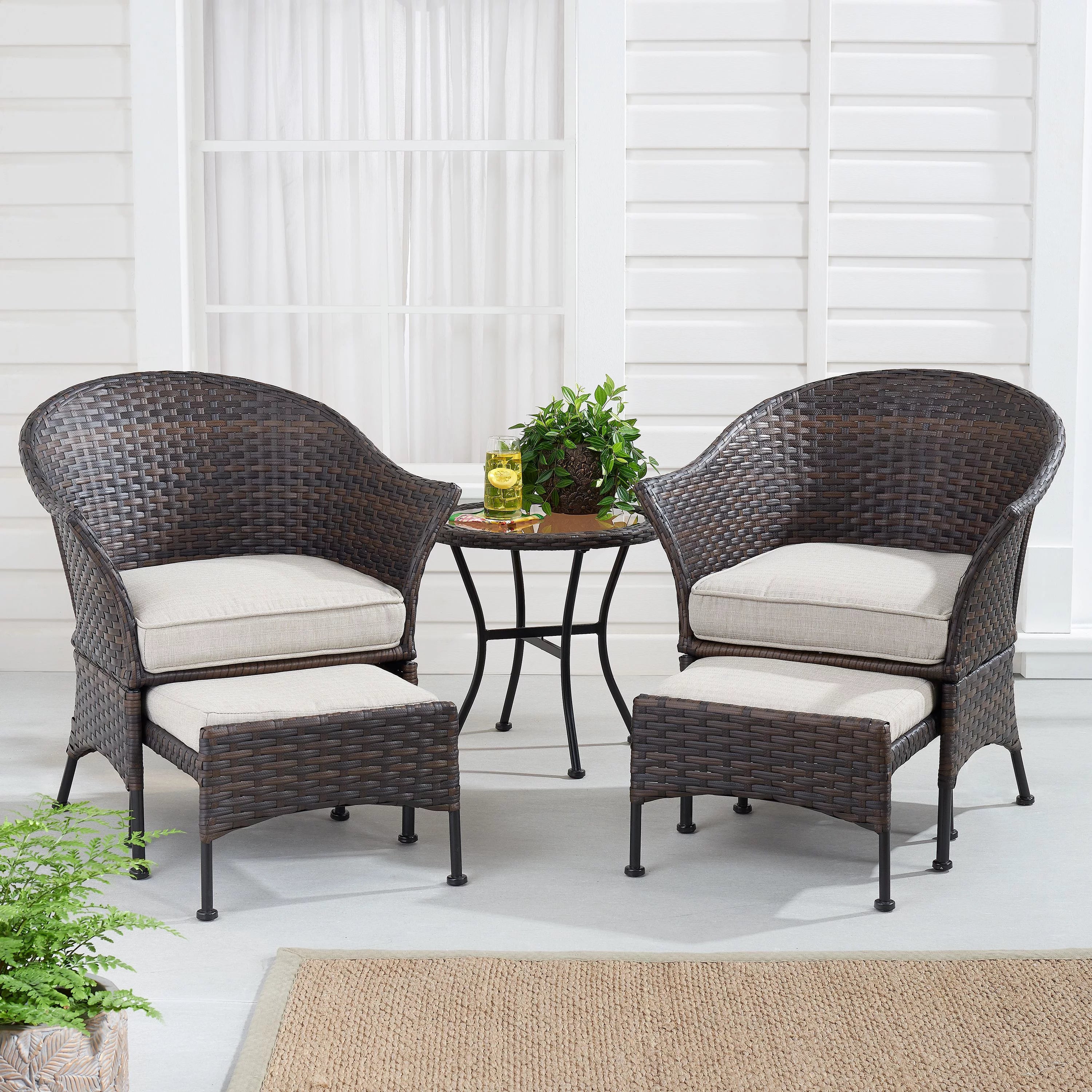 5-Piece Outdoor Wicker Patio Furniture Set - Eco Trade Company
