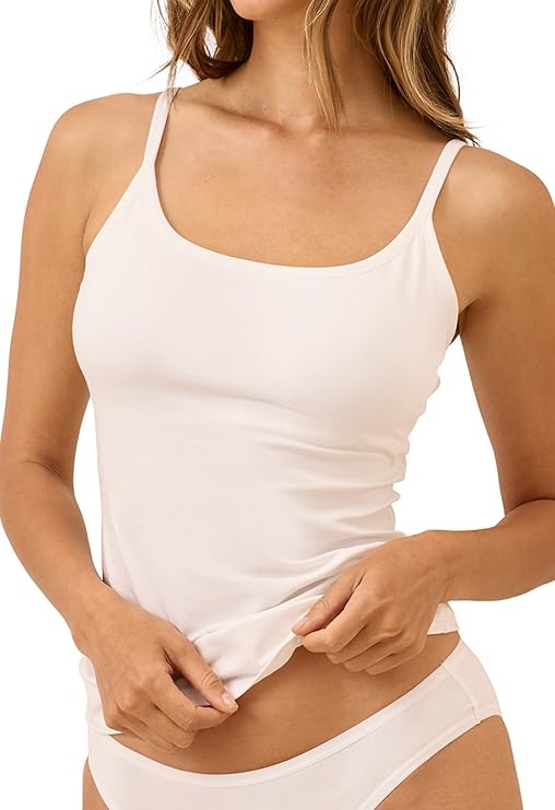 Organic Cotton Camisole Tank Top with Built-in Shelf Bra - Eco Trade Company