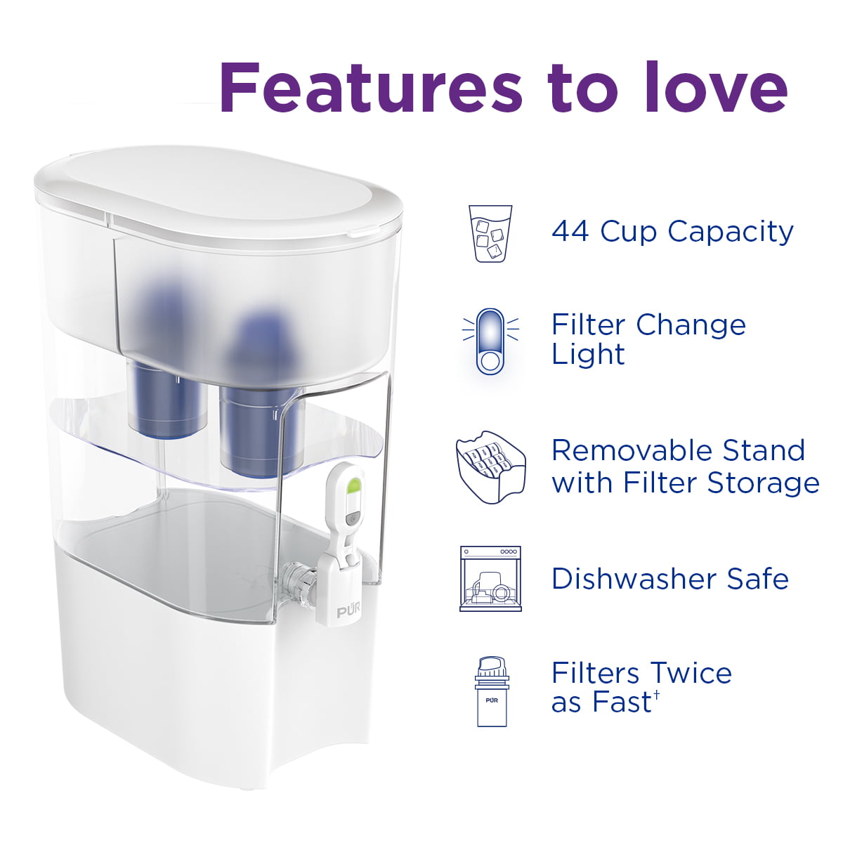 Extra Large Water Dispenser Filtration System with 2 Filters Eco