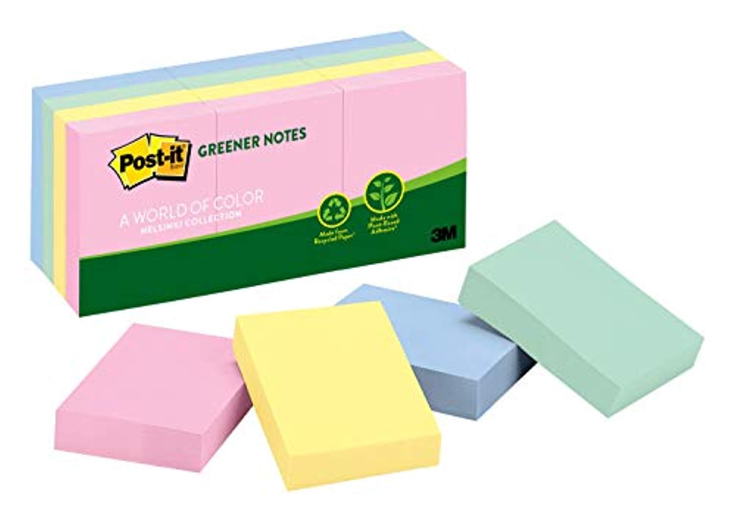 Post-it Greener Notes 100% Recycled Paper and a Plant-Based Adhesive - Eco Trade Company