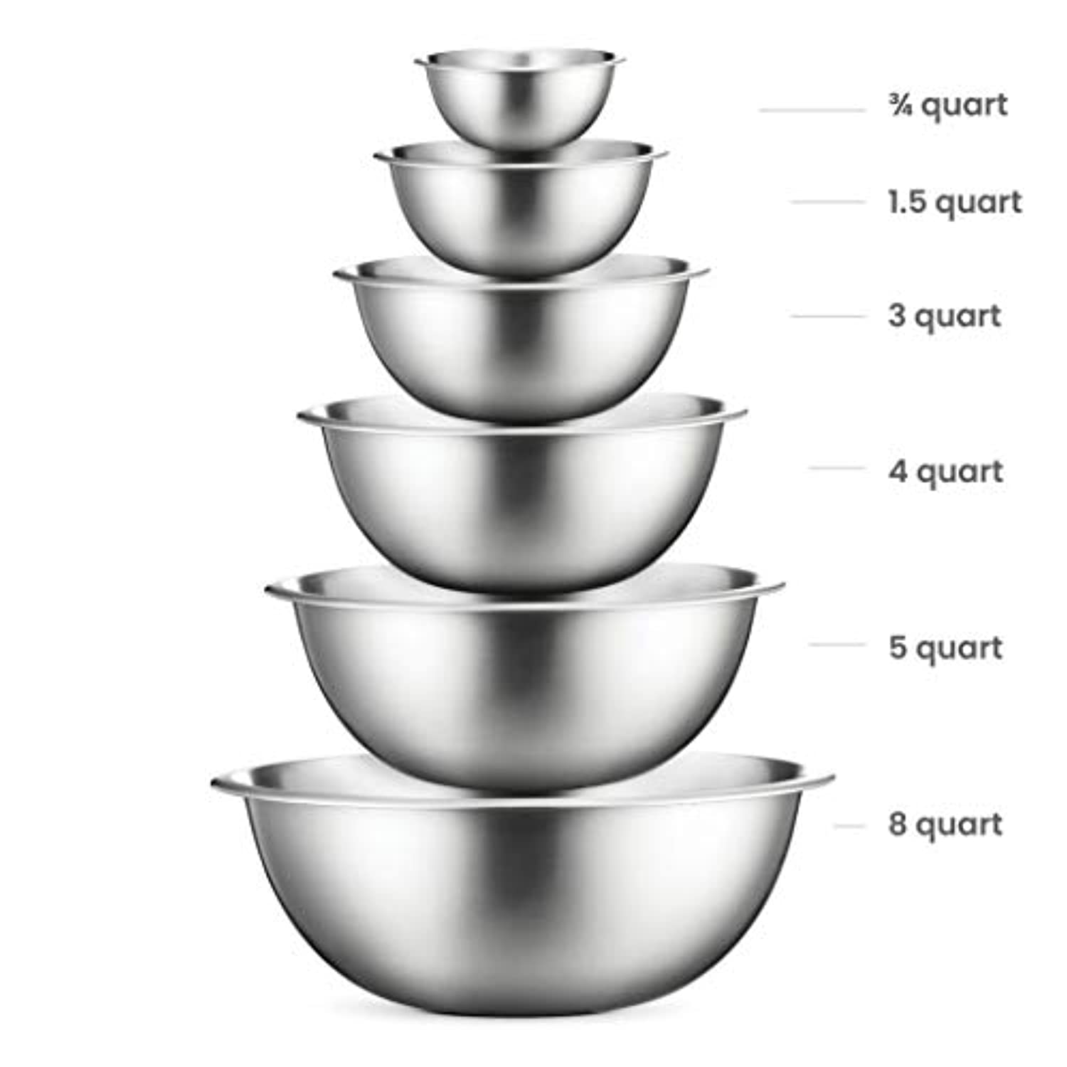 Premium Stainless Steel Mixing Bowls Set of 6 - Eco Trade Company