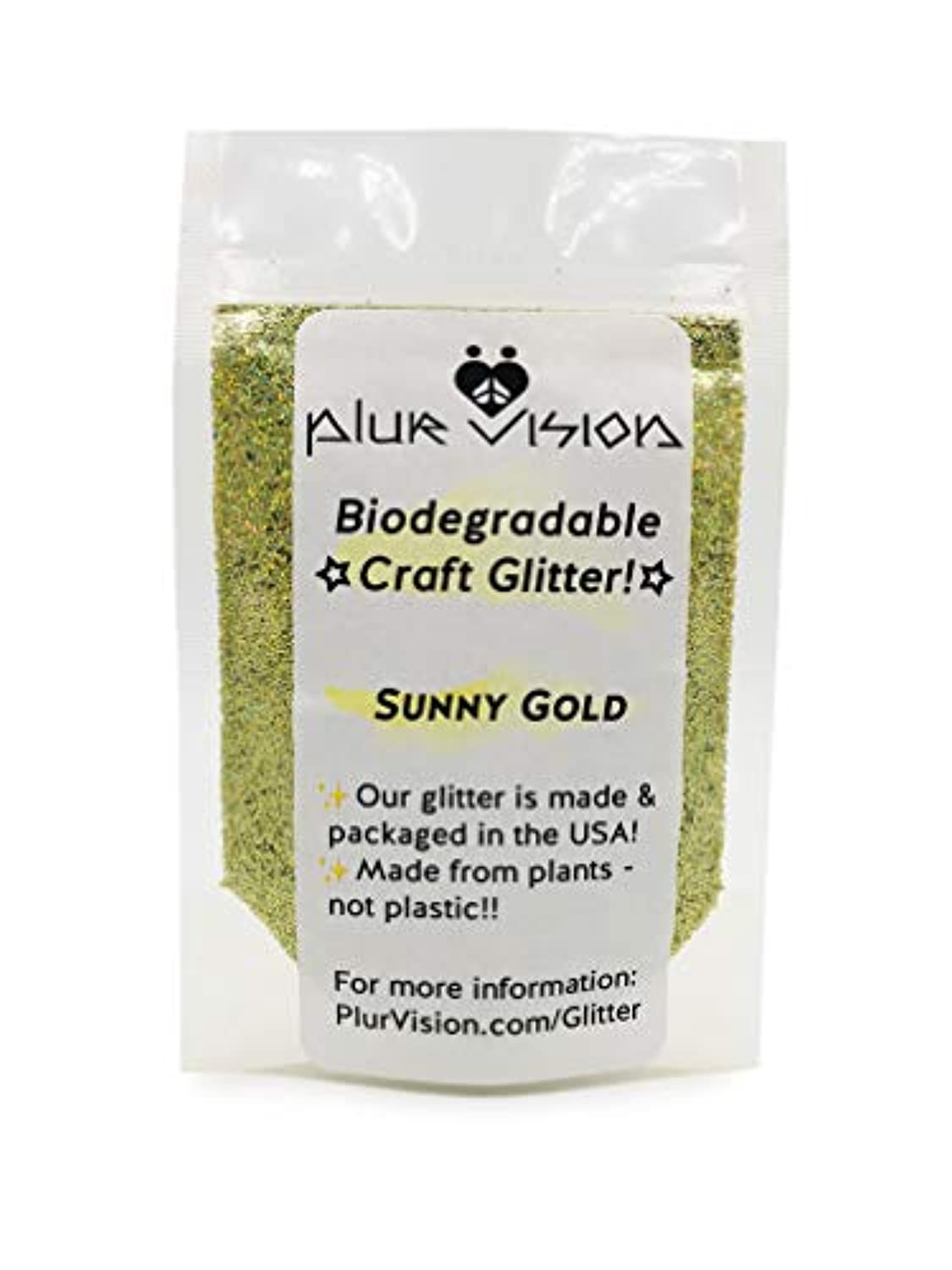 Gold Biodegradable Glitter 1/2 Ounce - Made from Plant Cellulose, Earth Friendly. Perfect for Crafts, DIY Projects, Cosmetics Made in USA - Eco Trade Company
