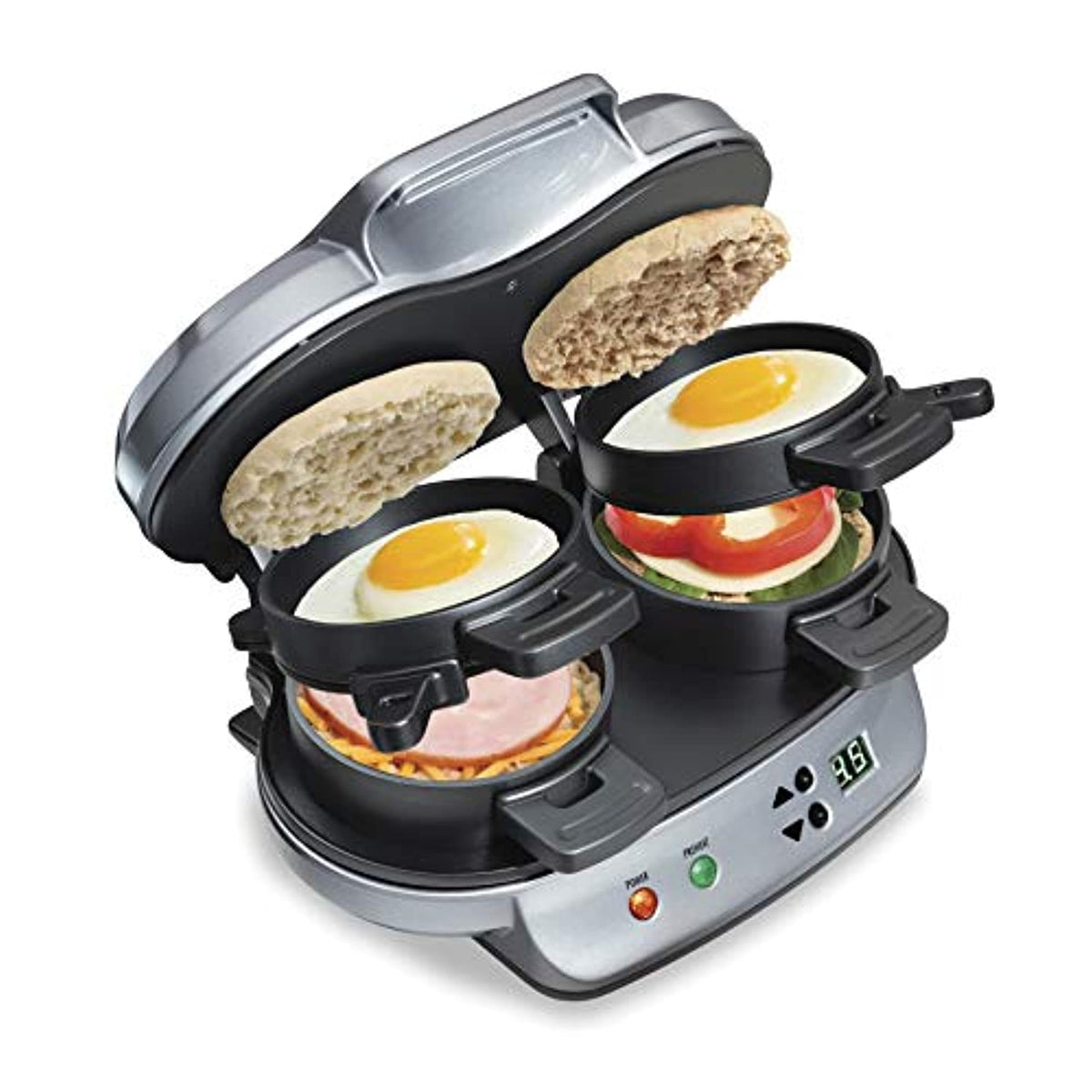 Dual Breakfast Sandwich Maker with Timer Eco Trade Company