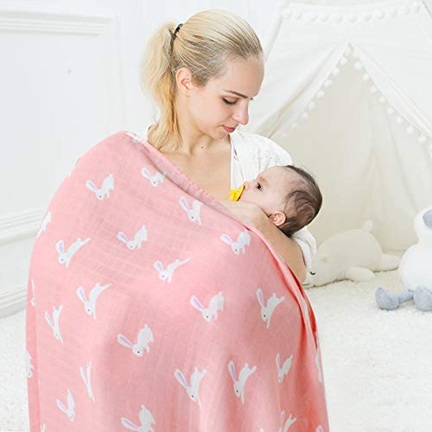 Muslin Swaddle Blankets Girls, 70% Bamboo 30% Cotton - Eco Trade Company