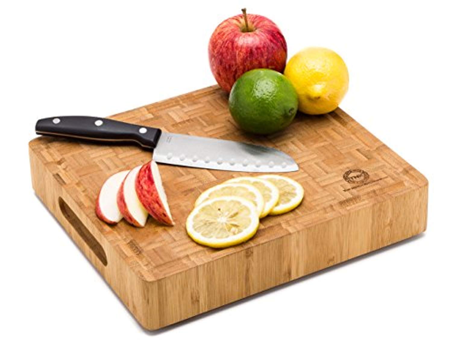 Small End Grain Bamboo Cutting Board, Antibacterial Butcher Block, Non-Slip - Eco Trade Company