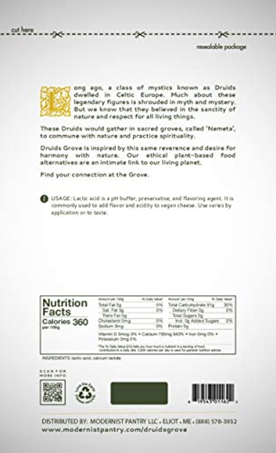 Druids Grove Lactic Acid, Vegan, Non-GMO, Gluten-Free, OU Kosher Certified - 8 oz. - Eco Trade Company