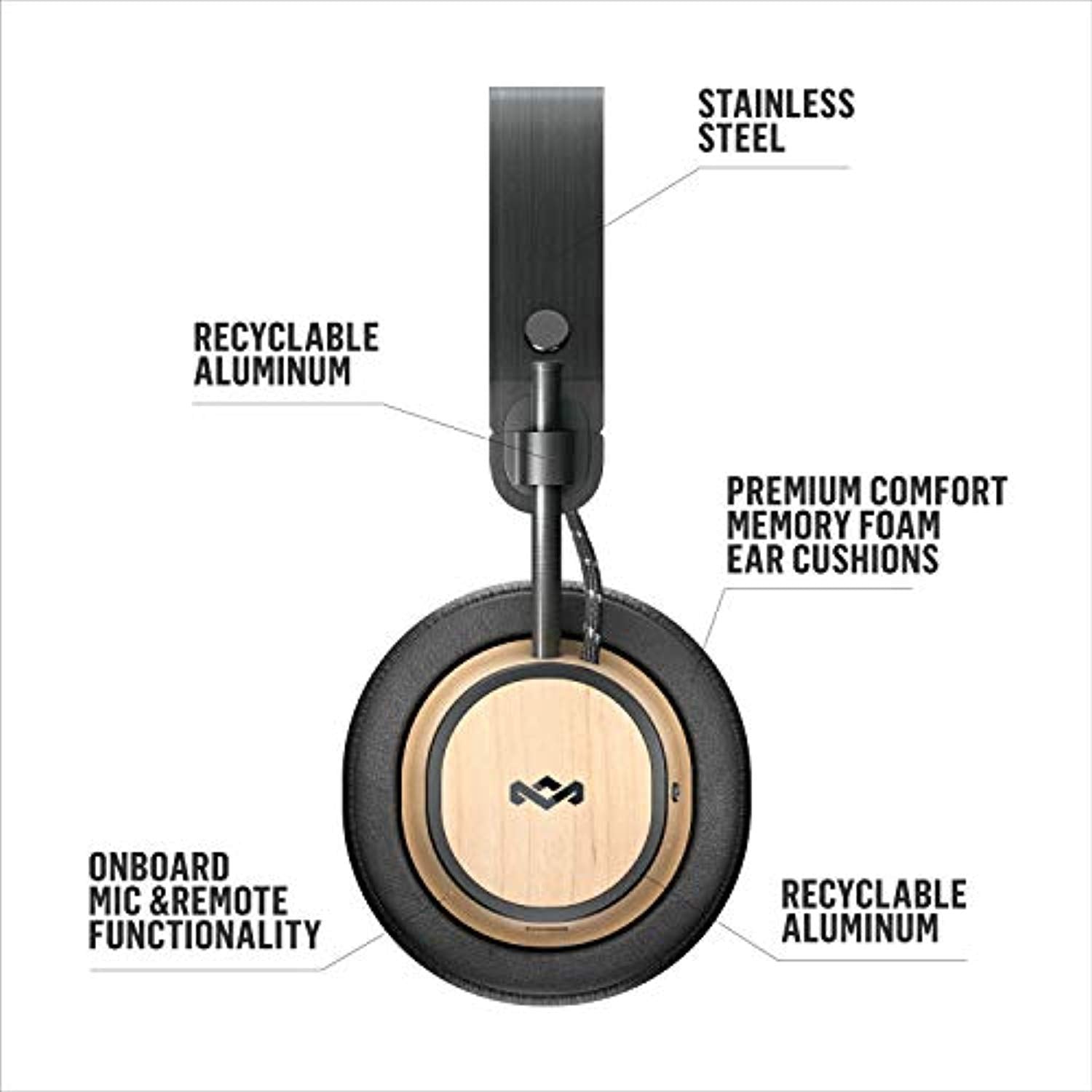 Exodus Over-Ear Wireless Headphone 30-Hour Battery Life 50mm Hi-Definition Premium Comfort Memory Foam Onboard Mic & Remote Functionality Quick Charge - Eco Trade Company