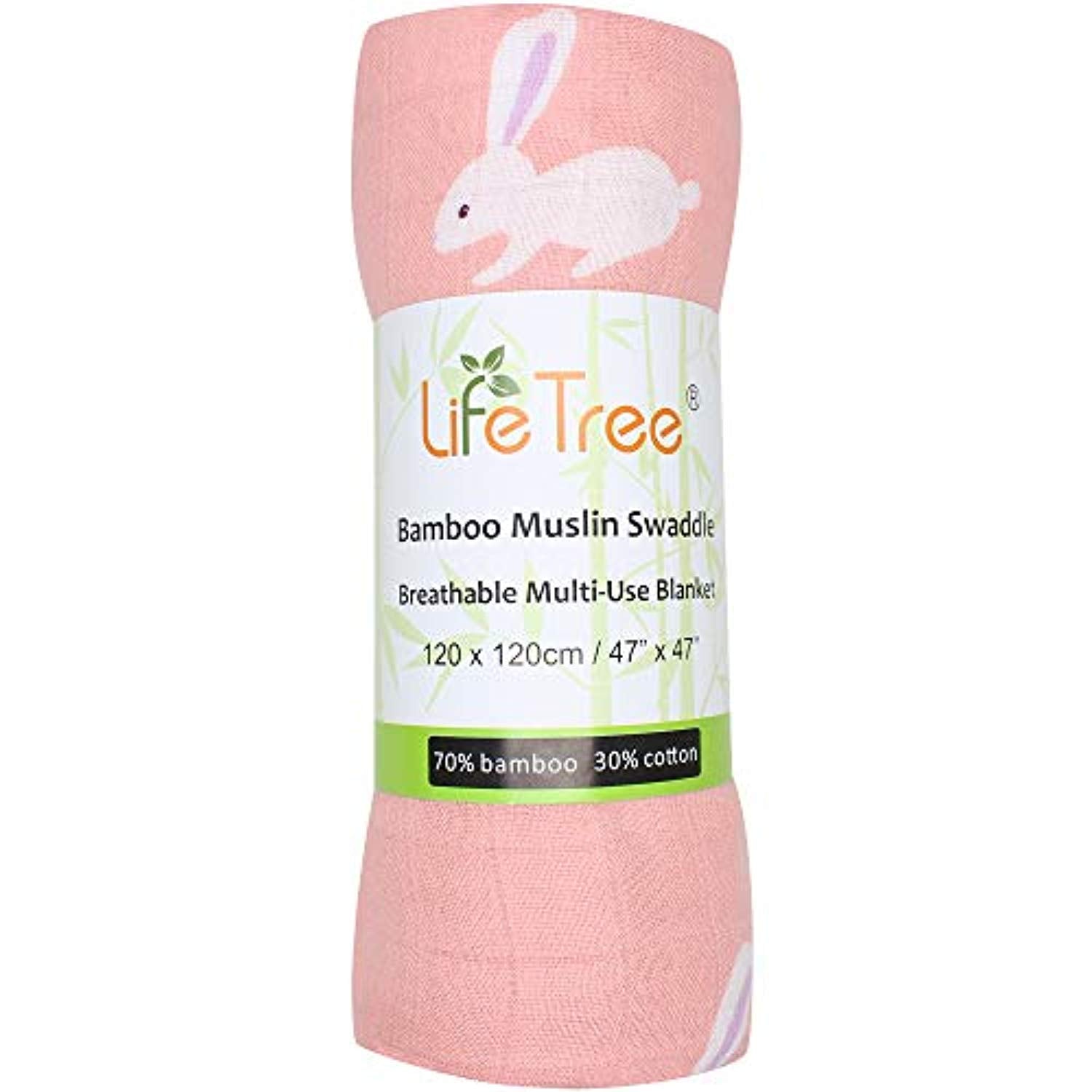 Muslin Swaddle Blankets Girls, 70% Bamboo 30% Cotton - Eco Trade Company