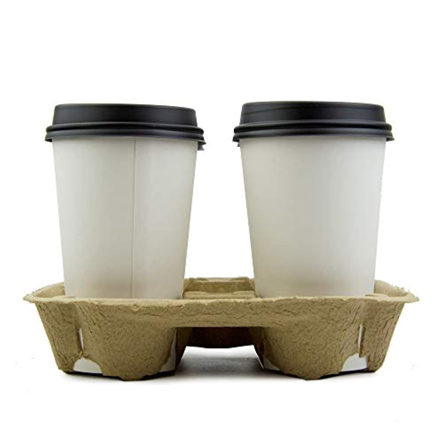 45 Pack Pulp Fiber Drink Carrier Tray - Compostable Stackable Ecofriendly - Eco Trade Company
