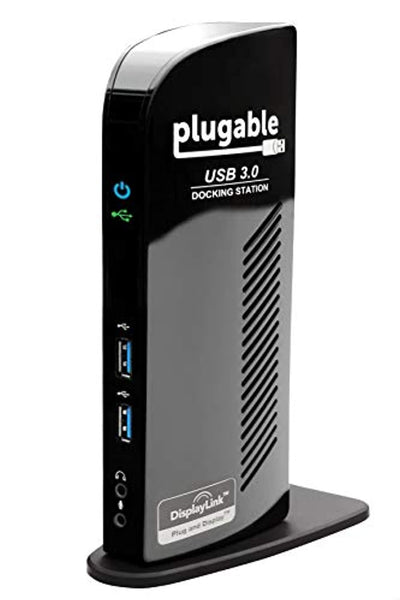 Plugable USB 3.0 Universal Laptop Docking Station Dual Monitor for Windows and Mac (Dual Video: HDMI and DVI/VGA/HDMI, Gigabit Ethernet, Audio, 6 USB Ports) - Eco Trade Company