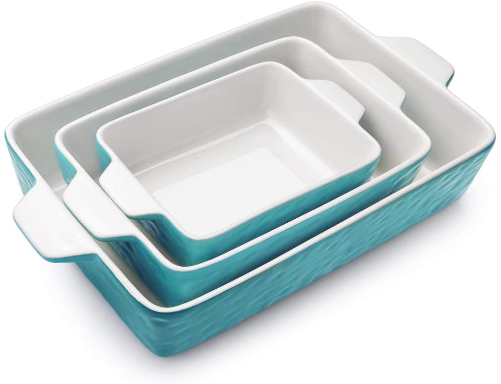 Bakeware Set, Rectangular Baking Pan Ceramic Glaze Baking Dish - Eco Trade Company