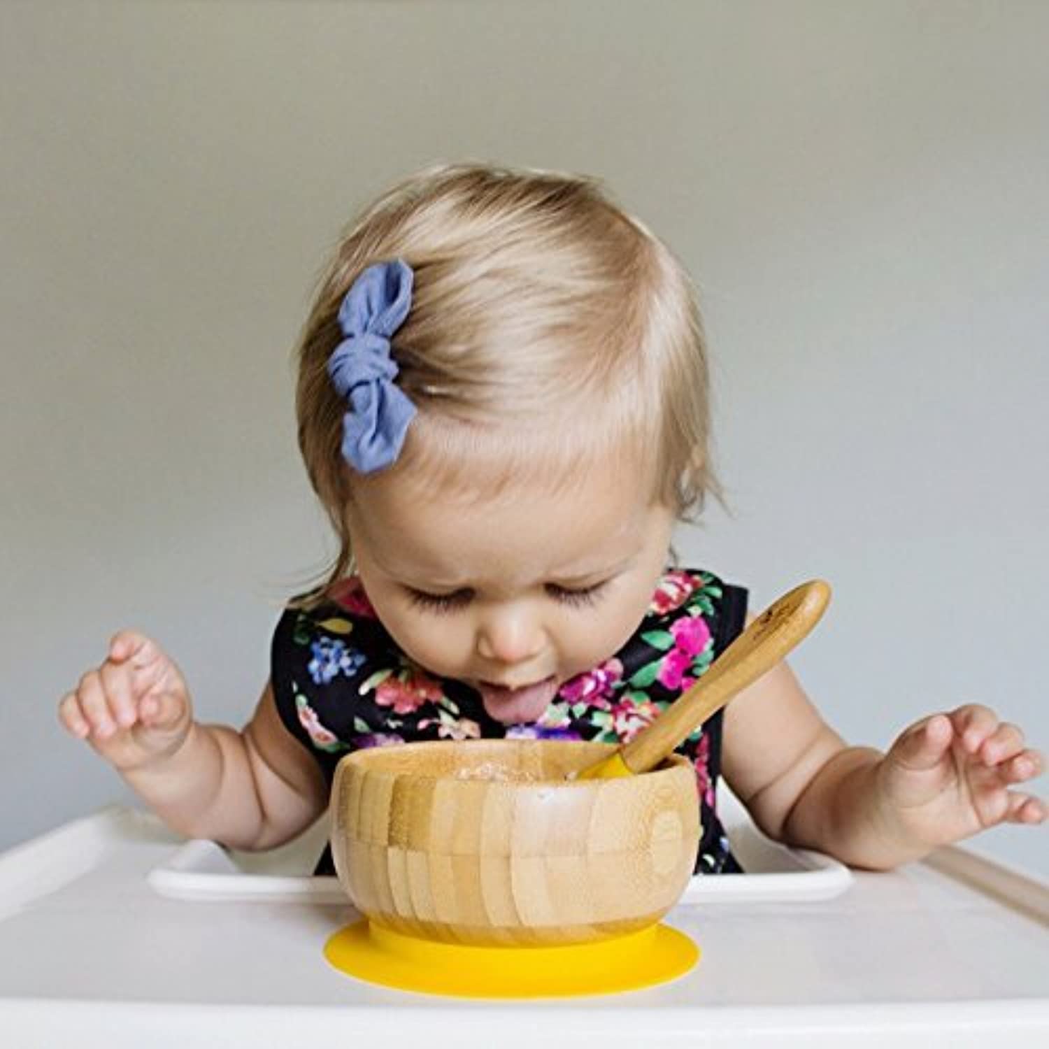 Organic Bamboo Infant Feeding Bowls + Soft Tip Silicone Spoon Set, BPA Free - Eco Trade Company