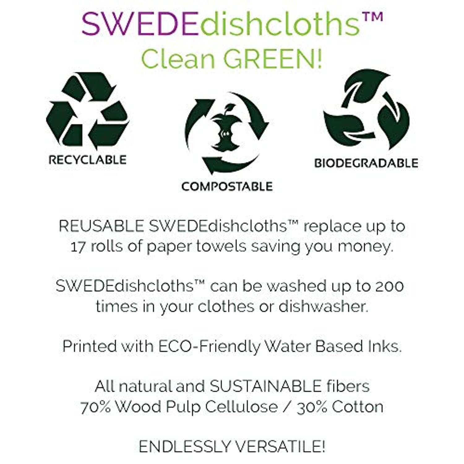 Halloween Trio A Set of 3 Cloths (one of Each Design) Swedish Dishcloths | ECO Friendly Absorbent Cleaning Cloth | Reusable Cleaning Wipes - Eco Trade Company