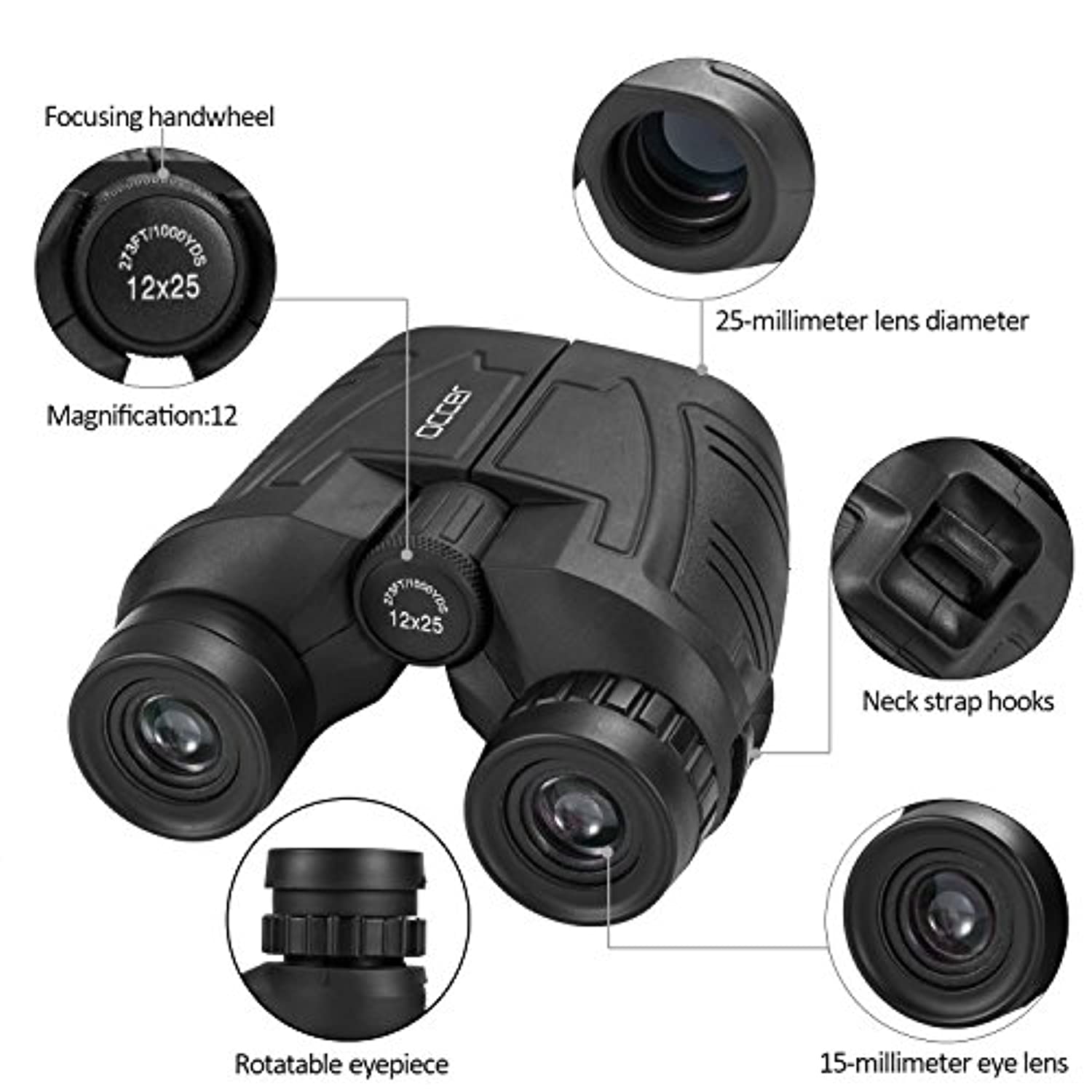 12x25 Compact Binoculars with Clear Low Light Vision - Eco Trade Company