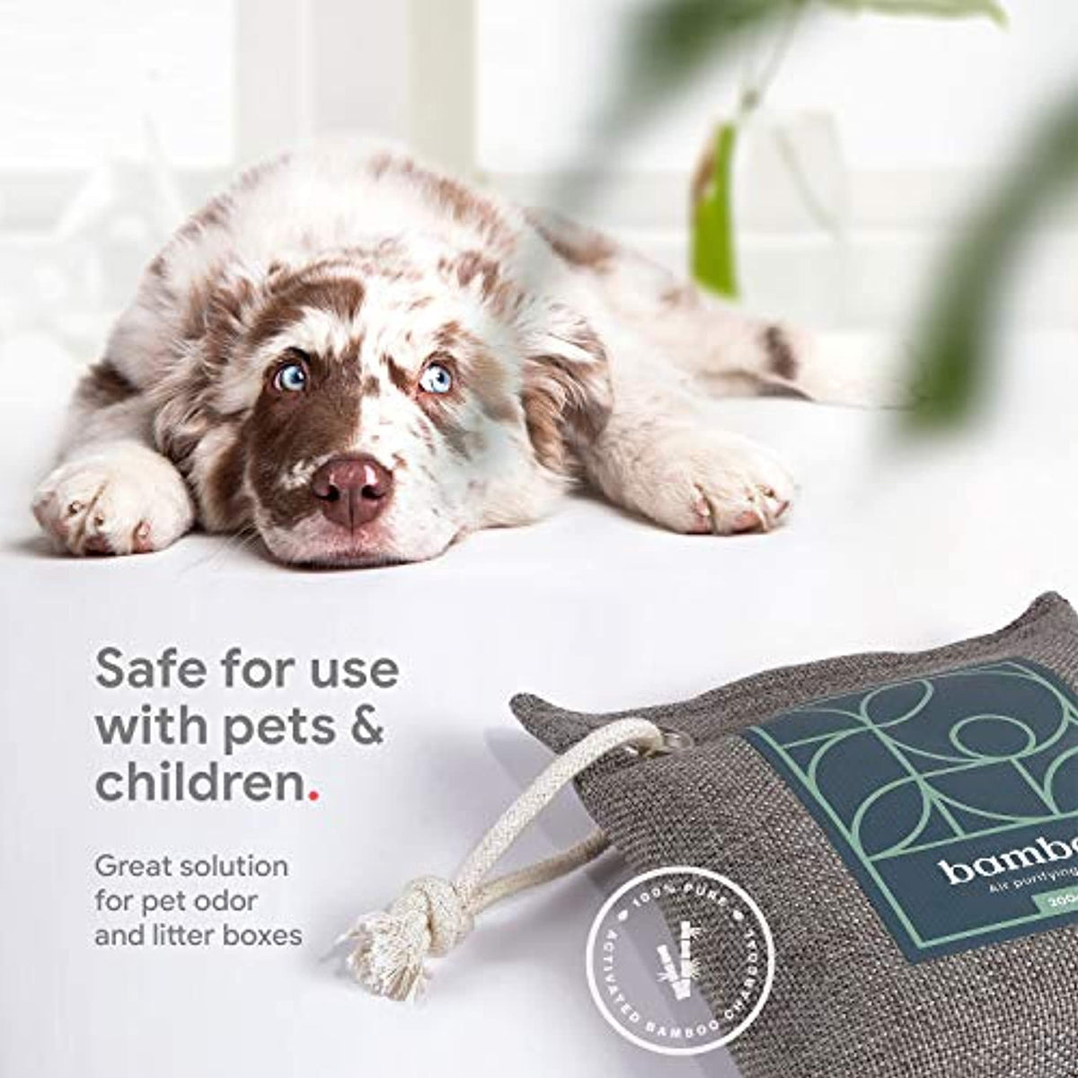 Bamboo Charcoal Air Purifying Bag, Naturally Freshen Air with Powerful Activated Charcoal 4x200g