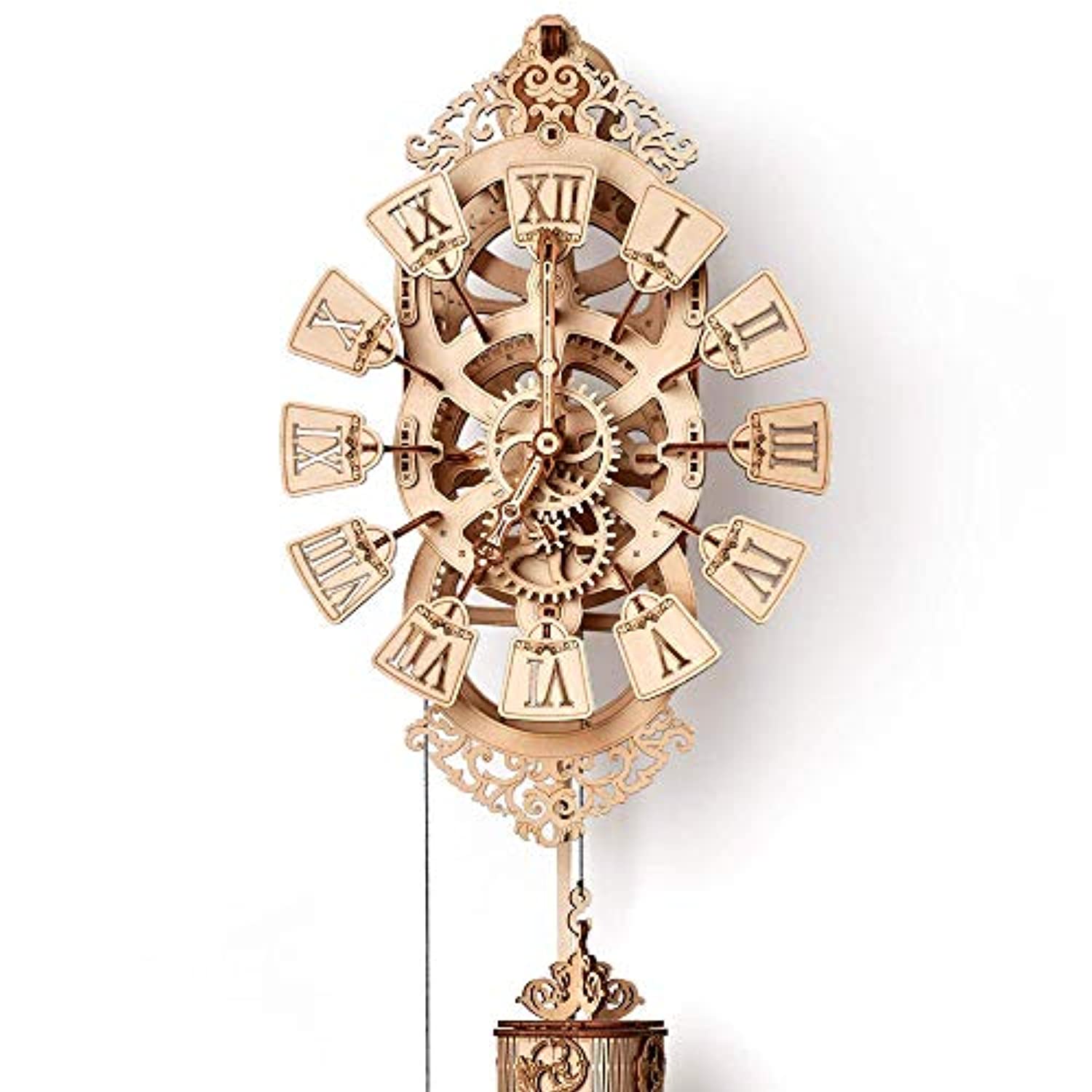Wood Trick Pendulum Wall Clock Kit to Build, Wooden DIY 3D Wooden Puzzle - Eco Trade Company
