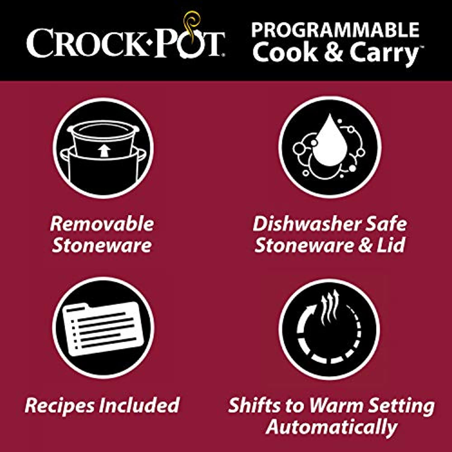 6-Quart Cook & Carry Programmable Slow Cooker with Digital Timer, Stainless Steel - Eco Trade Company