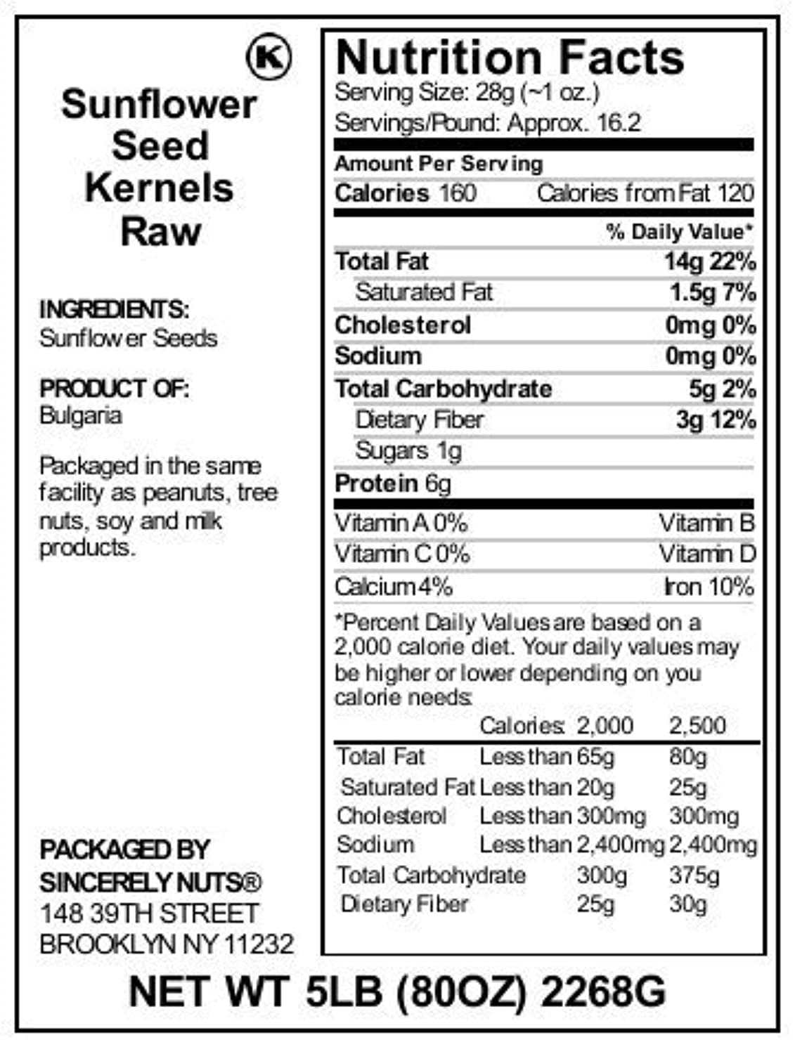 Sincerely Nuts Sunflower Seed Kernels Raw (No Shell) - Eco Trade Company