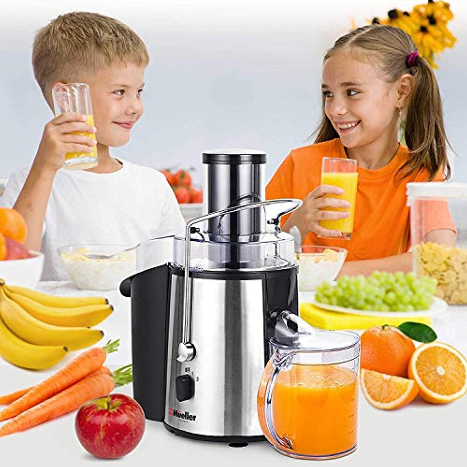 Juicer Ultra 1100W Power, Easy Clean Extractor Press Centrifugal Juicing Machine, Wide 3" Feed Chute for Whole Fruit, Anti-drip, High Quality - Eco Trade Company