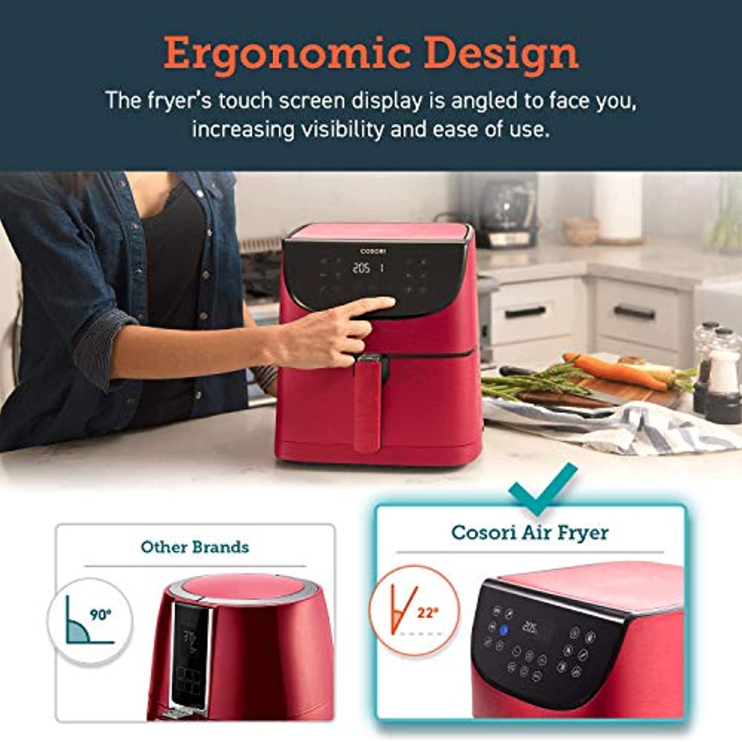 Air Fryer Max XL 5.8 QT Electric Hot Oven Oilless Cooker LED Touch Digital Screen with 11 Presets, Preheat& Shake Reminder - Eco Trade Company