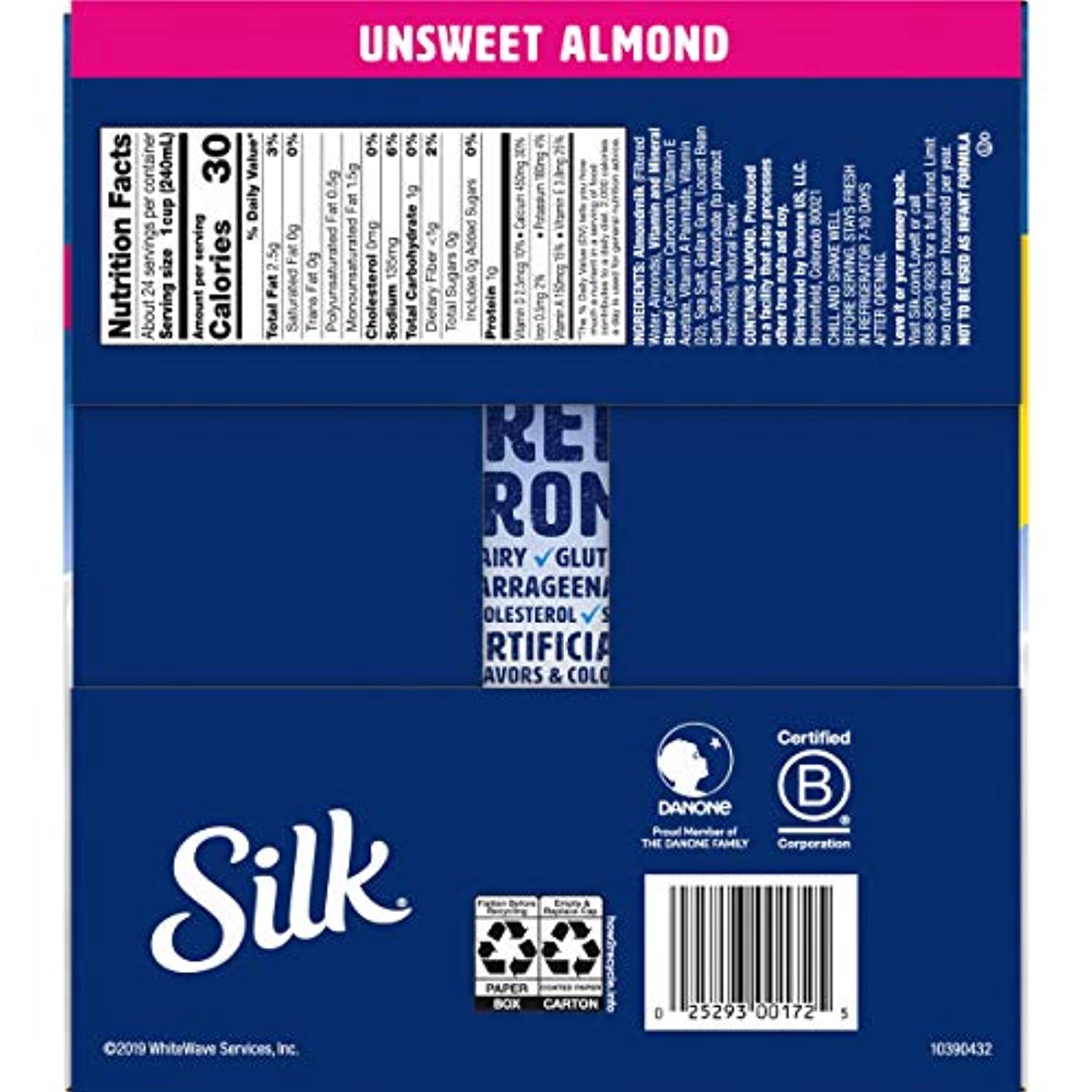 Almond Milk, Unsweetened, Dairy-Free, Vegan, Non-GMO, 1 Quart, Pack of 6 - Eco Trade Company