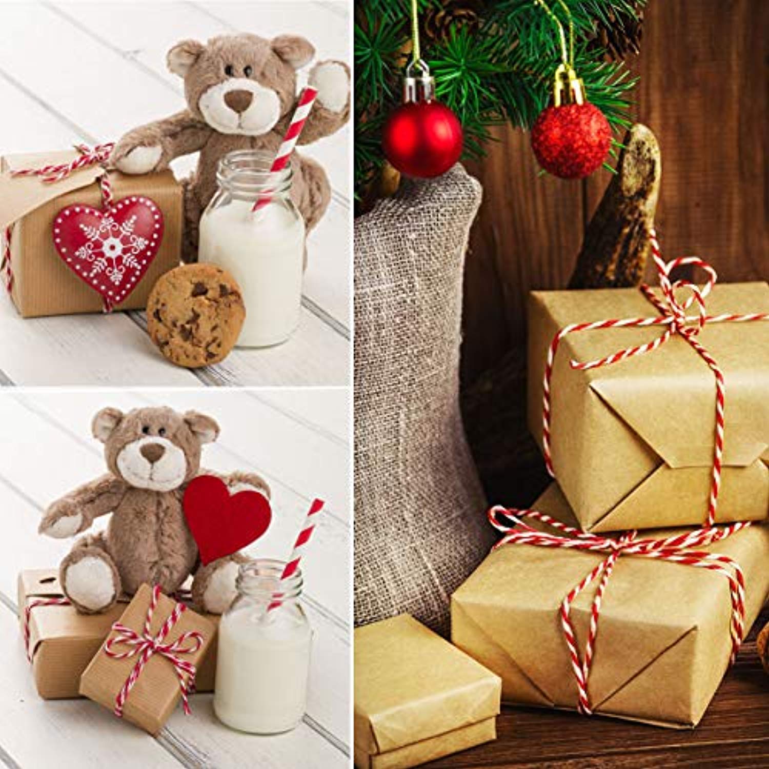 Cotton Bakers Twine Red & White 100M-328 Feet, Packing String,Decoration, Tying Cake, Boxes, DIY Crafts & Gift Wrapping - Eco Trade Company