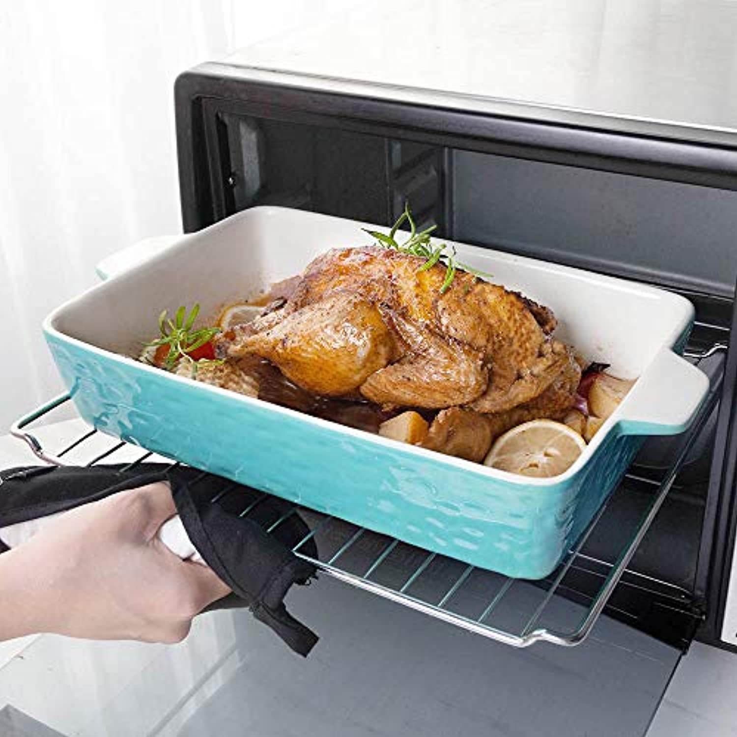 Bakeware Set, Rectangular Baking Pan Ceramic Glaze Baking Dish - 3 Pack - Eco Trade Company
