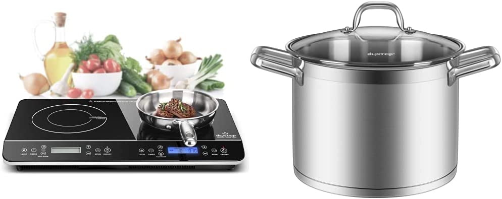 Drinkpod Cheftop 2-Burner Induction Cooktop - 1800W Digital Electric Hob, Black
