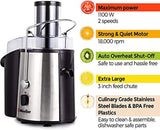 Juicer Ultra 1100W Power, Easy Clean Extractor Press Centrifugal Juicing Machine, Wide 3" Feed Chute for Whole Fruit, Anti-drip, High Quality - Eco Trade Company