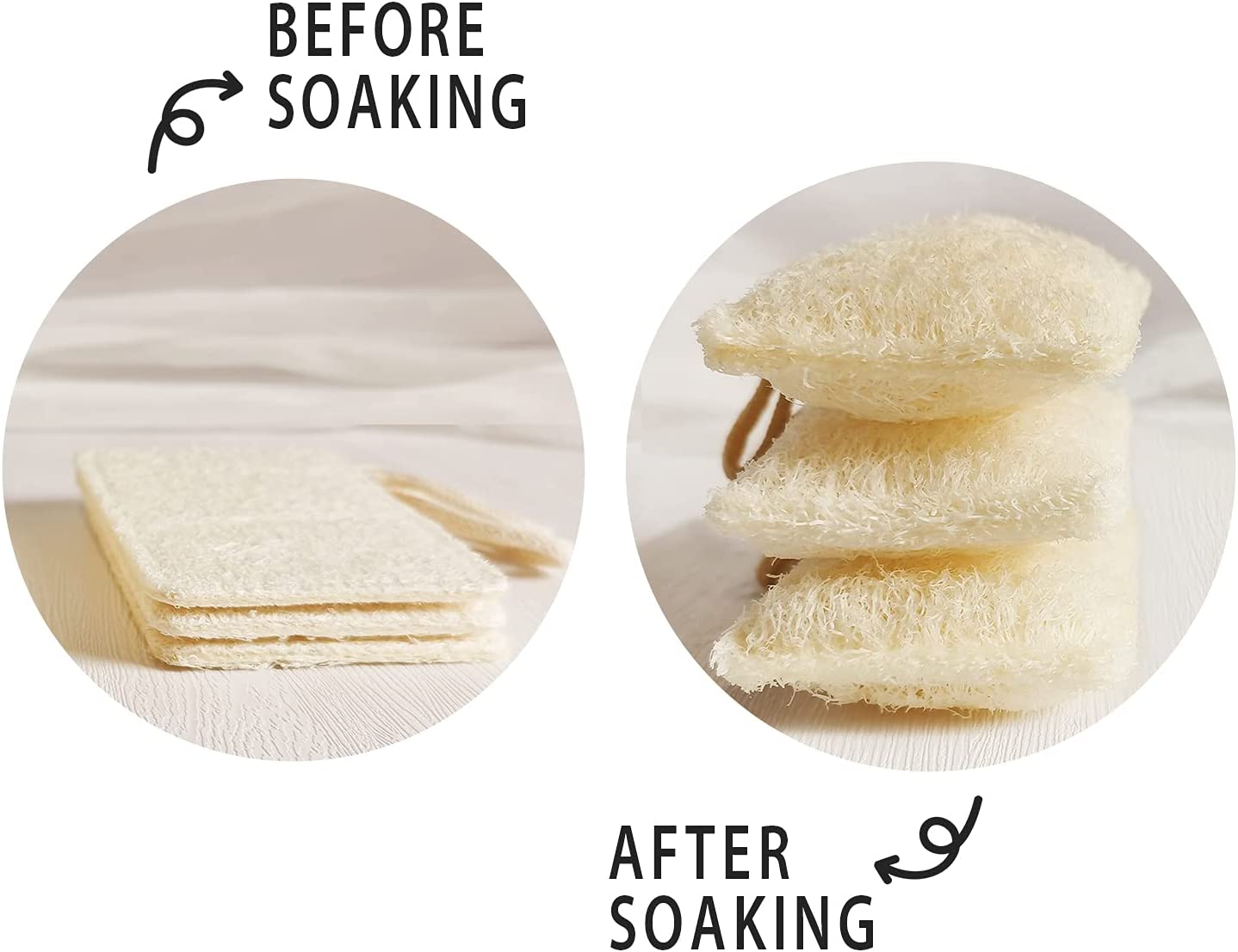 Natural Dish Kitchen Sponges 6 Pack, Biodegradable Eco-Friendly Organic Loofah Plant, 100% Biodegradable - Eco Trade Company