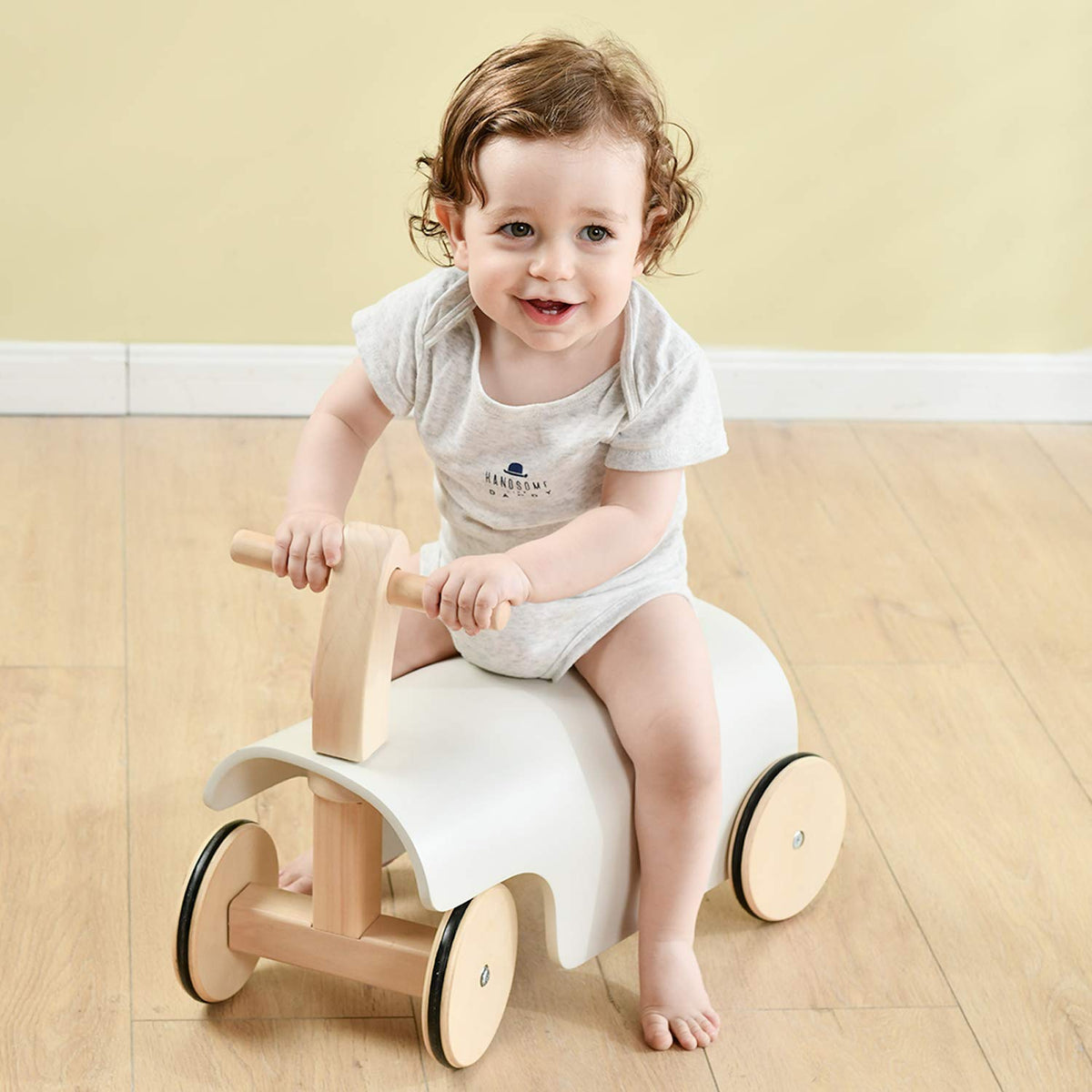 Toddler Wooden RideOn Toy with Wheels Eco Trade Company