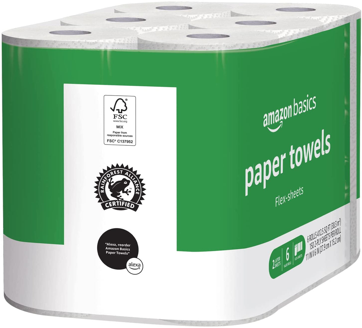 2 Ply Paper Towel, FlexSheets, 12 Value Rolls, Climate Friendly Towels