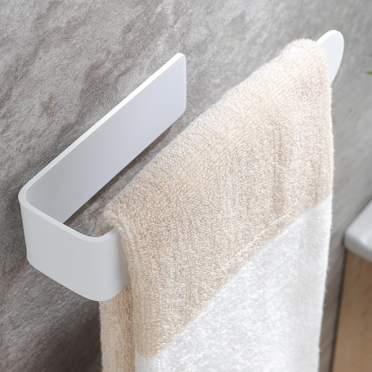 Hand Towel Holder - Self Adhesive Bathroom Towel Bar Stick on Wall, 304  Stainless Steel - 2 Pcs
