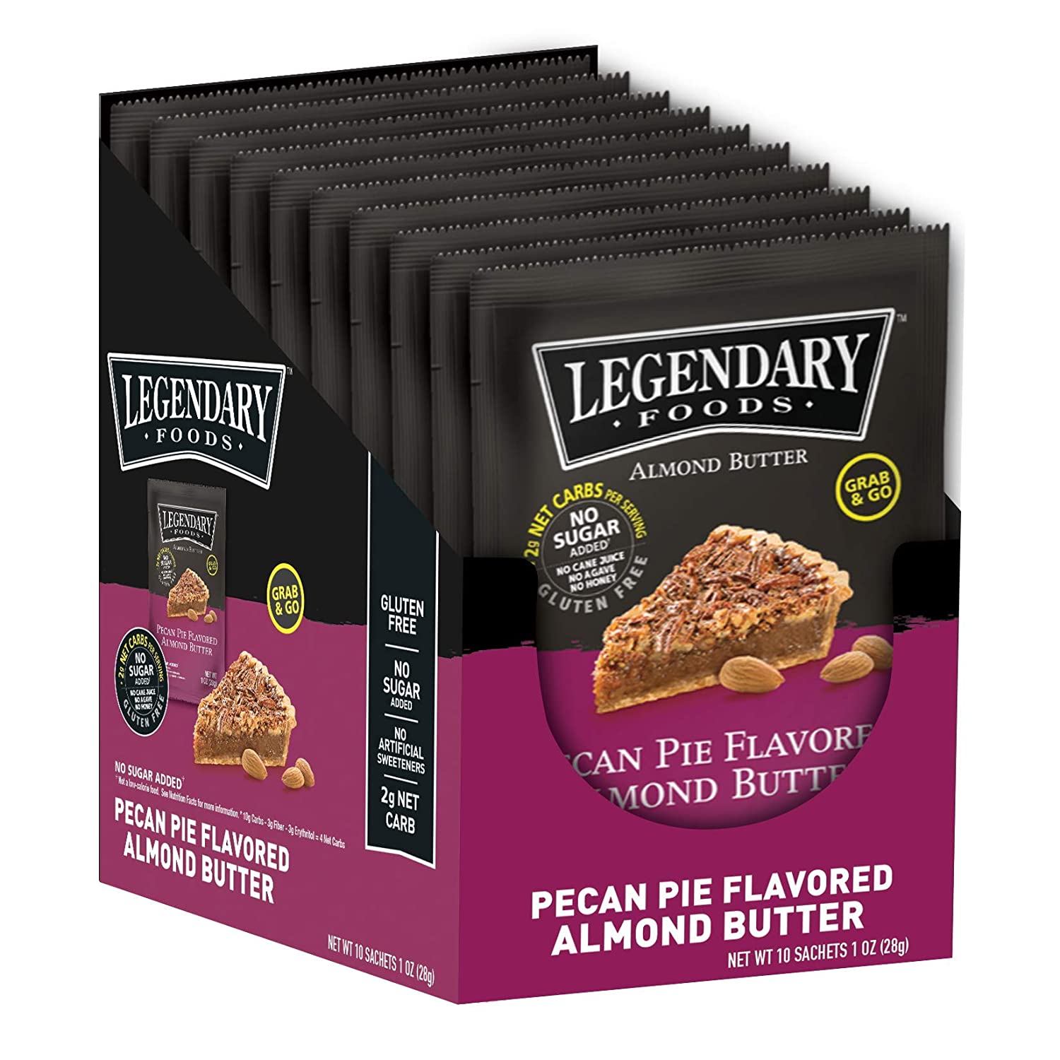 Legendary Foods, Pecan Pie Almond Nut Butter,16 oz Jar, Low Carb and No Added Sugar, Healthy, Paleo, Vegan, Keto-Friendly Snacks 2 Pack - Eco Trade Company