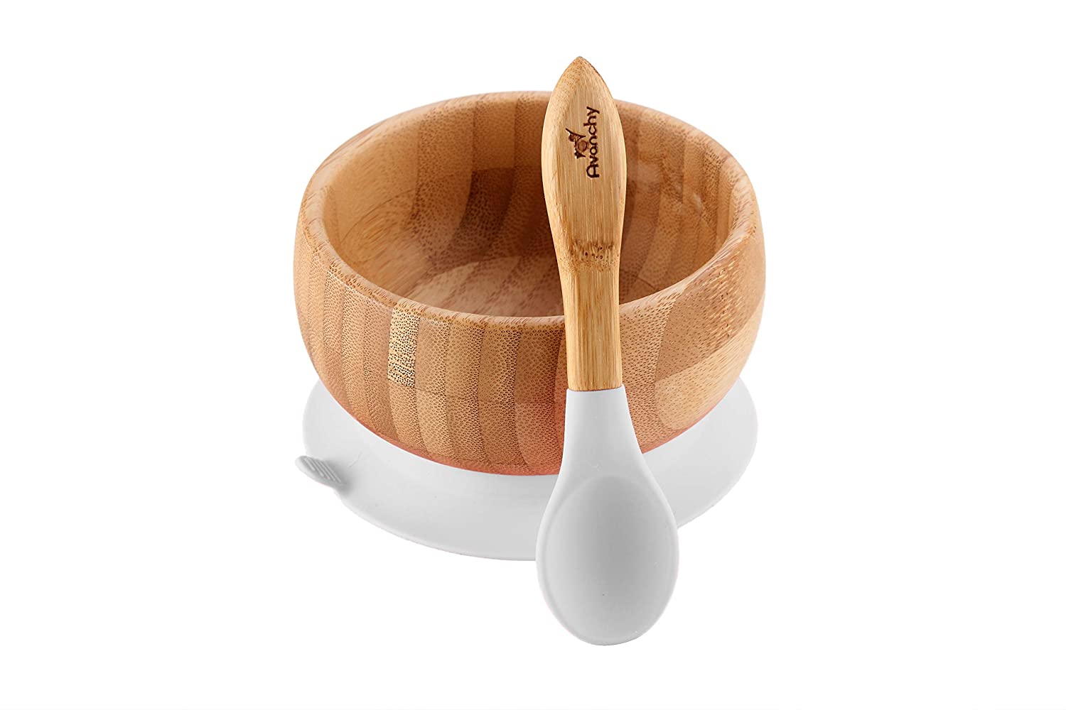 Organic Bamboo Infant Feeding Bowls + Soft Tip Silicone Spoon Set, BPA Free - Eco Trade Company