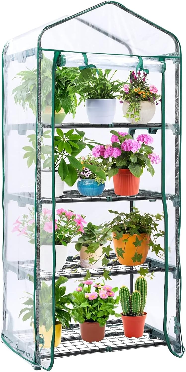 mini greenhouse for indoor plants Mini Greenhouse for Outdoors & Indoors, 4 Tier Shelves, Portable Green – Eco Trade Company