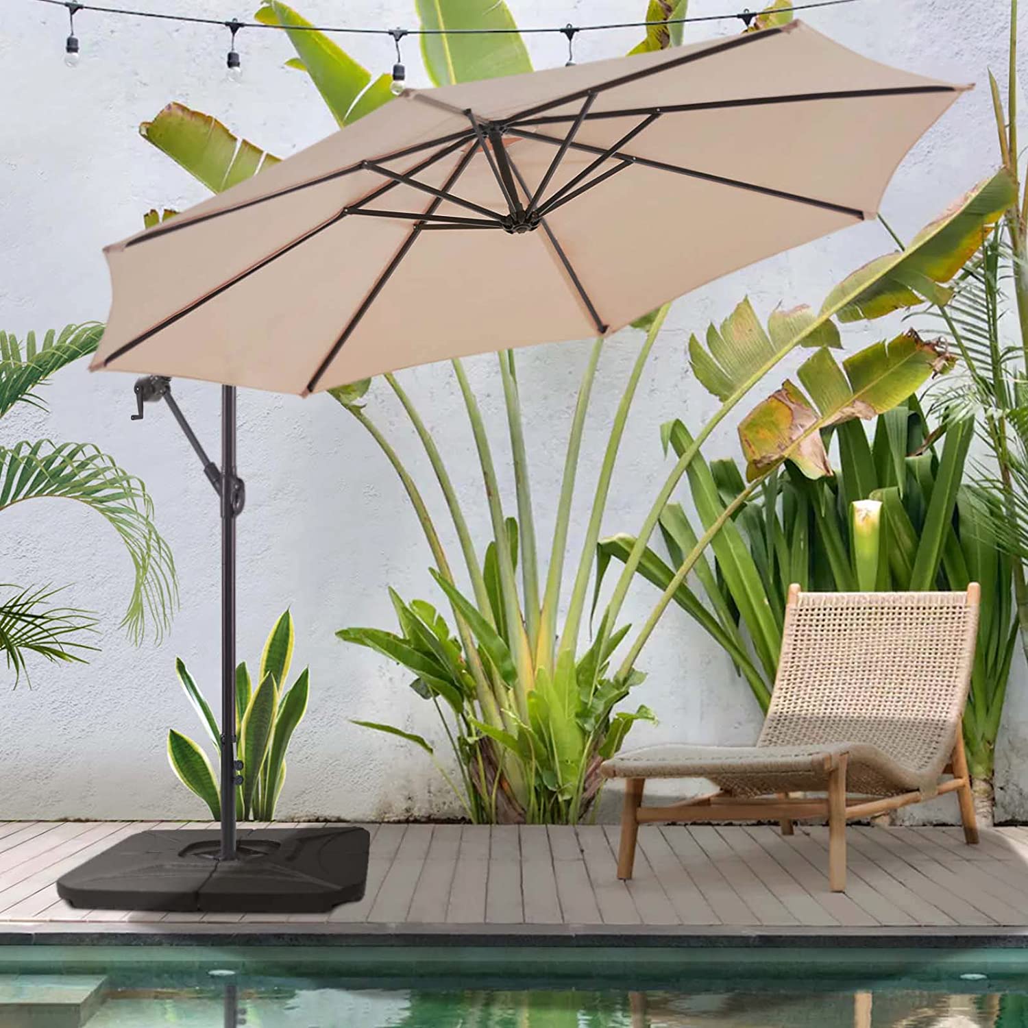 10 FT Patio Offset Umbrella Outdoor Cantilever Umbrella, 24 Month Fade – Eco Trade Company 10 FT Patio Offset Umbrella Outdoor Cantilever Umbrella, 24 Month Fade – Eco Trade Company