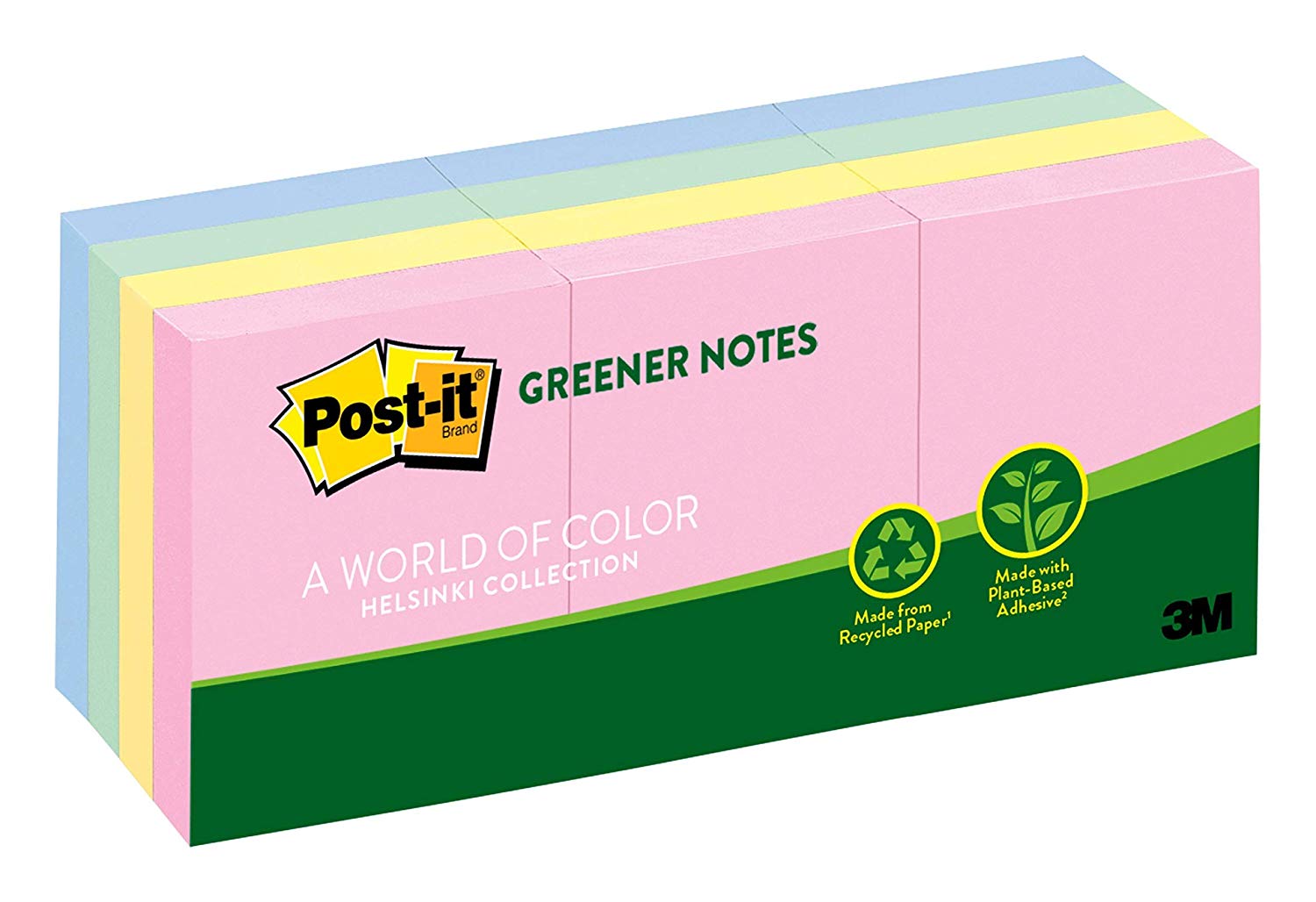 Post-it Greener Notes 100% Recycled Paper and a Plant-Based Adhesive - Eco Trade Company
