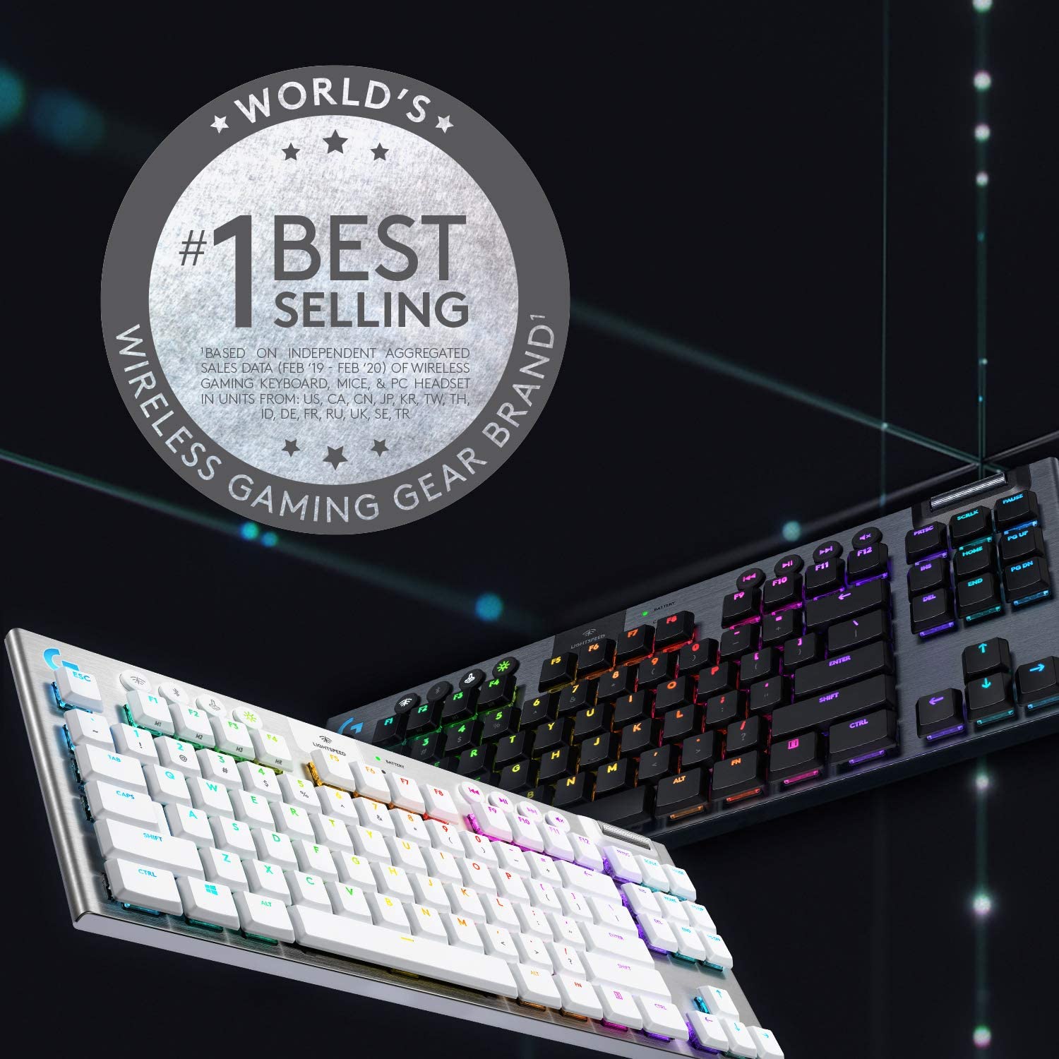 Lightspeed Wireless RGB Mechanical Gaming Keyboard, Low Profile Switch Options, Lightsync RGB, Advanced Wireless and Bluetooth Support - Eco Trade Company