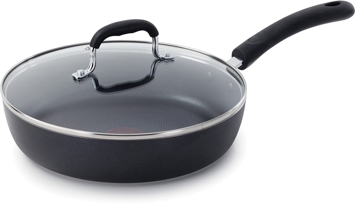 Dishwasher Safe Cookware Fry Pan with Lid Hard Anodized Titanium